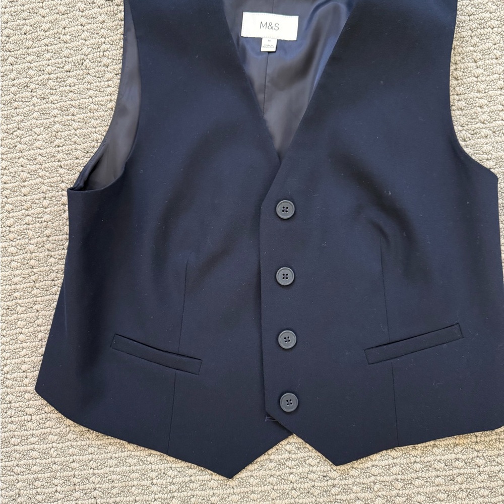 Marks & Spencer Navy Blue Button Front Waistcoat